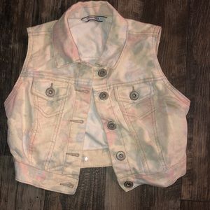 Jean flower vest